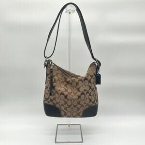 COACH VINTAGE Signature Hobo Shoulder Bag, Brown, N STAMP RARE